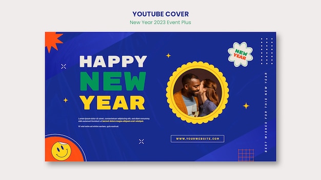 PSD gratuito copertina youtube celebrazione capodanno