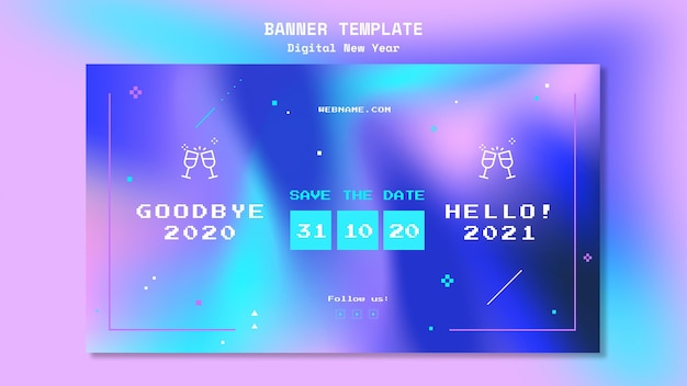 Free PSD new year concept banner template