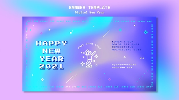 Free PSD new year concept banner template