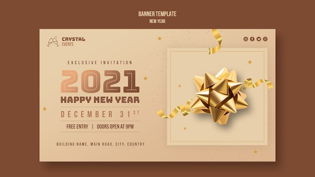 Free PSD new year concept banner template