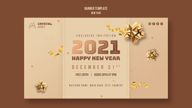 New year concept banner template