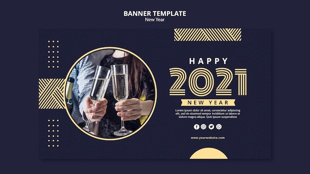 Free PSD new year concept banner template