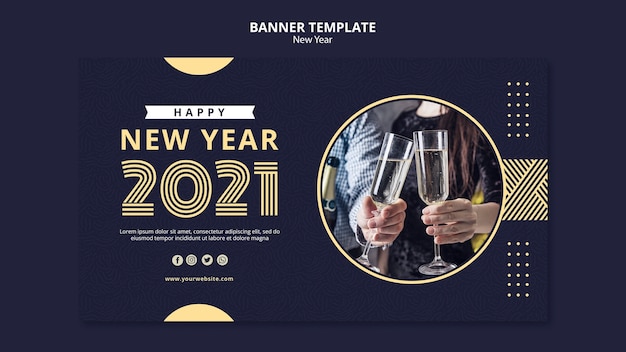 New year concept banner template