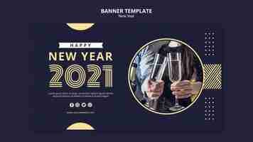 Free PSD new year concept banner template