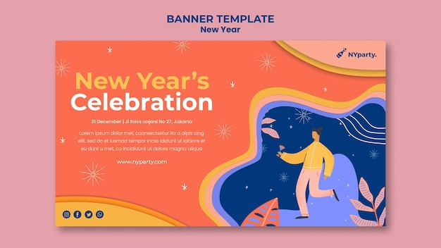 Free PSD new year concept banner template