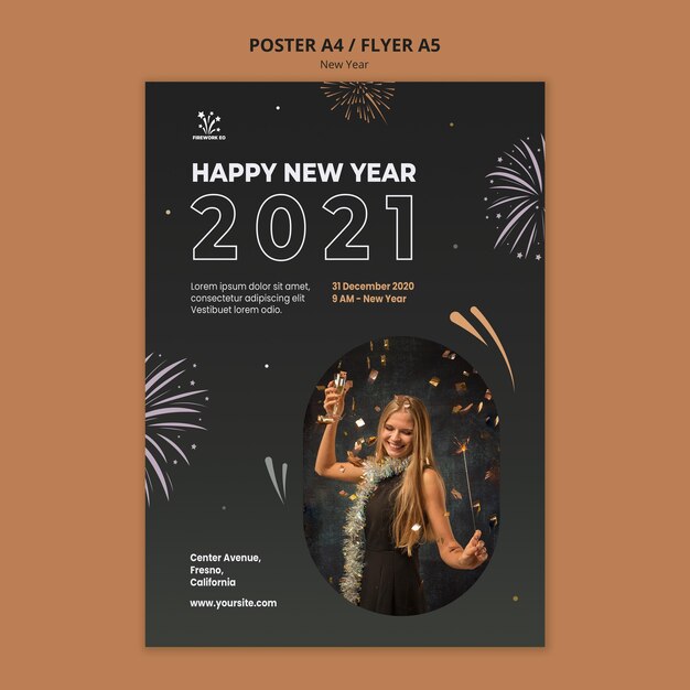 New year concept flyer template