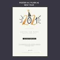 Free PSD new year concept flyer template