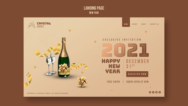 New year concept landing page template