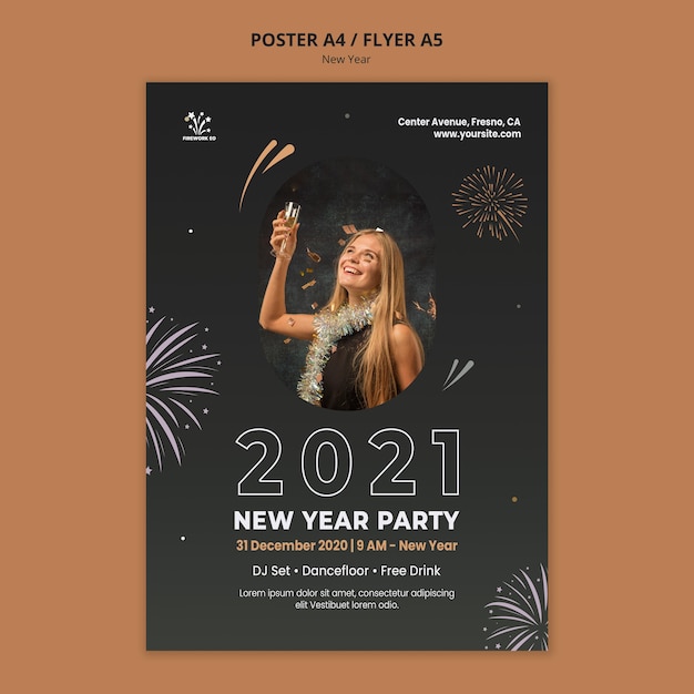 New year concept poster template