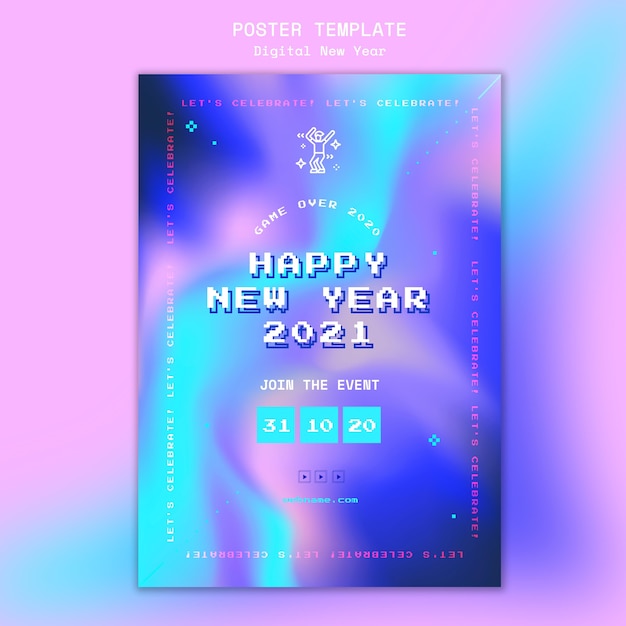 新年のコンセプトポスターテンプレート