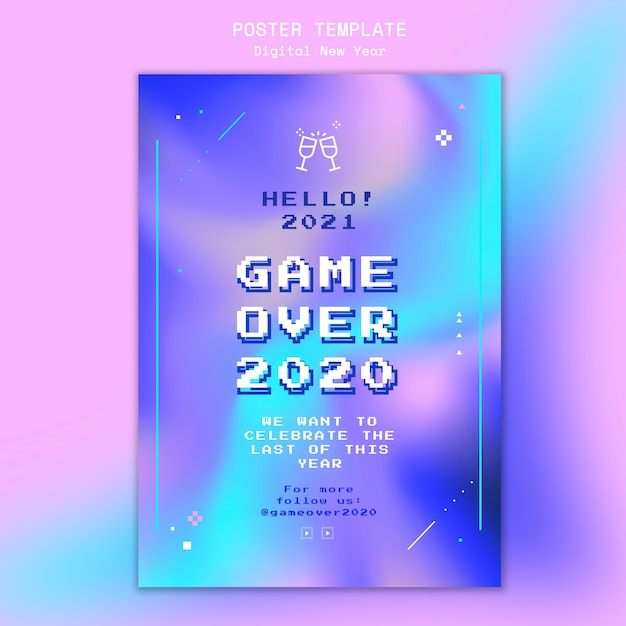 Free PSD new year concept poster template