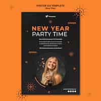 Free PSD new year concept poster template