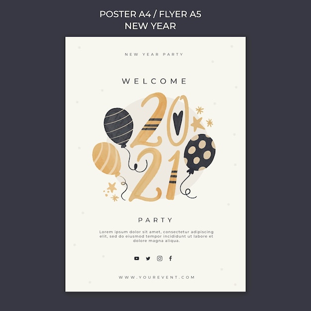 New year concept poster template