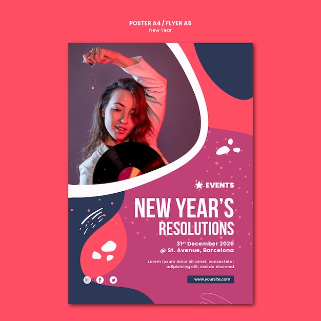 New year concept poster template