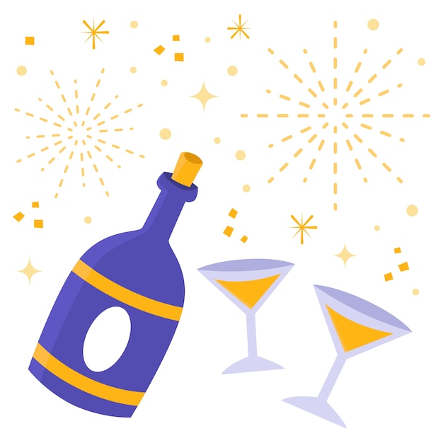 新年の要素のイラスト