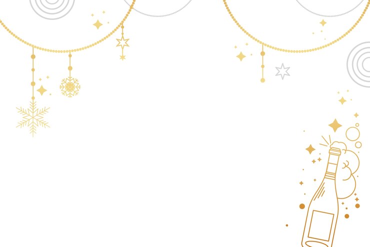 Free PSD new year flat design border  isolated