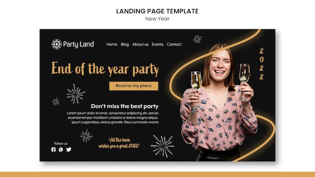New year landing page template design