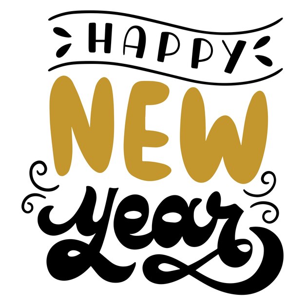 new year lettering design illustration