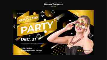 Free PSD new year party banner template