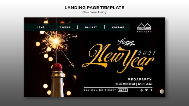 New year party landing page