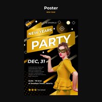 New year party template poster