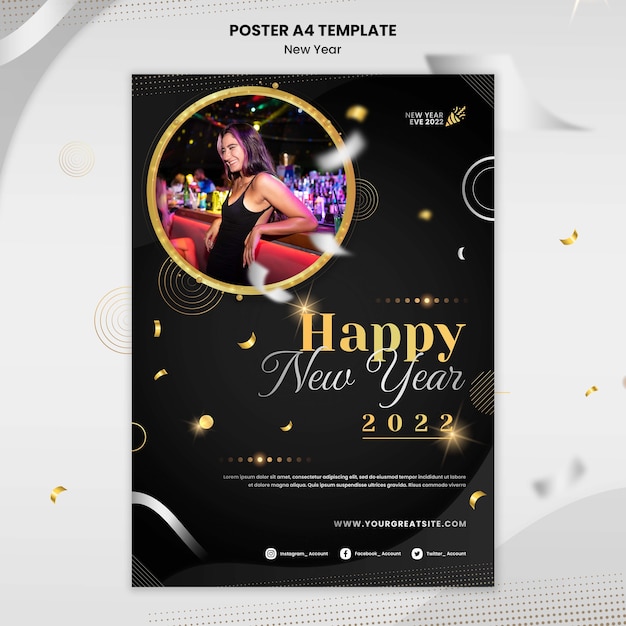 New year poster template design