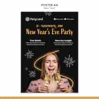 PSD gratuito design del modello di poster di capodanno