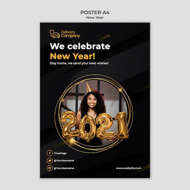 New year poster template