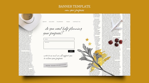 Free PSD new year purposes banner template