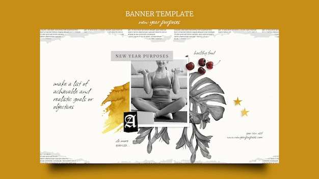 New Year Purposes Banner Template Free PSD Download