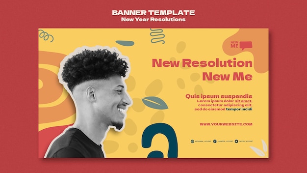 Free PSD new year resolution banner template