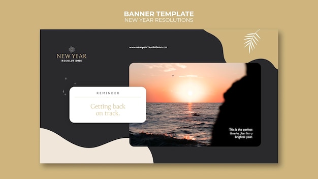 無料PSD 新年の抱負バナーテンプレート
