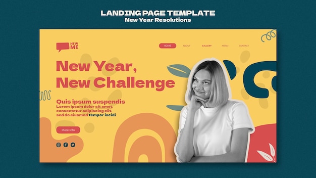 Free PSD new year resolutions landing page template
