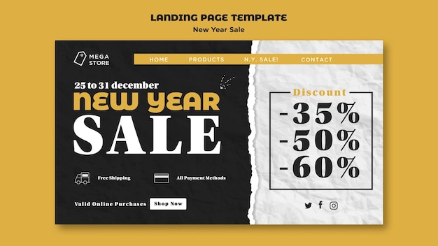 New year sale landing page template