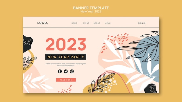 Free PSD new year template design