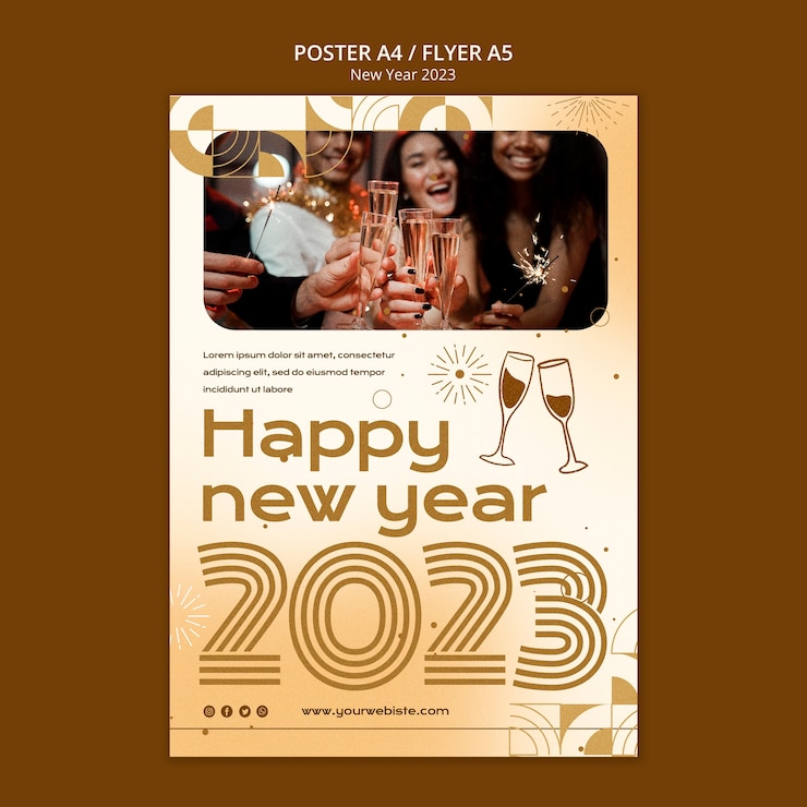Free PSD new year template design