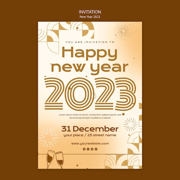 Free PSD new year template design