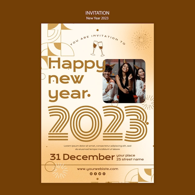 Free PSD new year template design