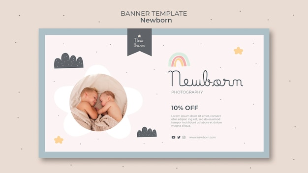 Newborn baby banner template design Free Psd