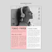 Free PSD newspaper cover template with picture