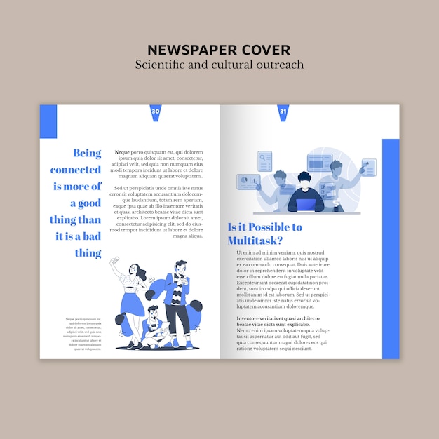 Free PSD newspaper cover template