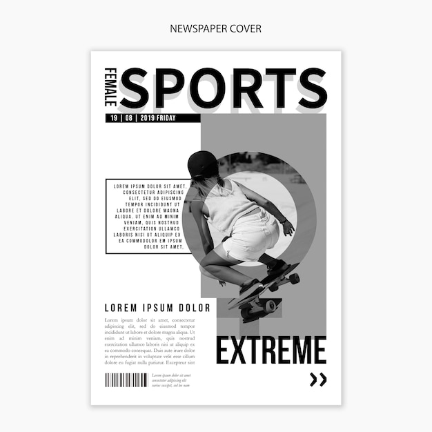 Free PSD newspaper template about sports