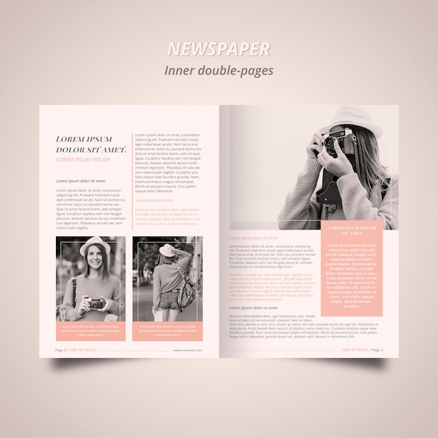 Newspaper template with photographer