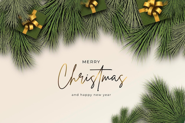 Free PSD nice christmas greeting background