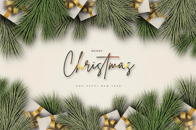 Free PSD nice christmas greeting background