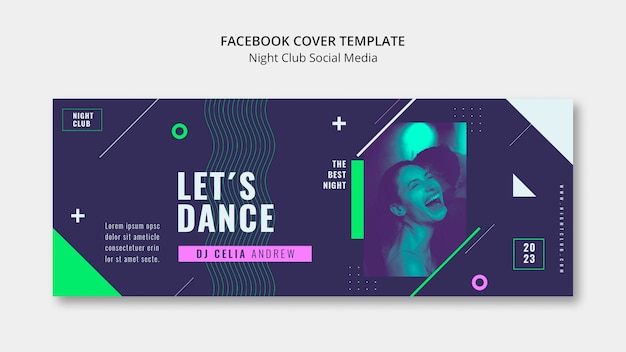 無料PSD ナイトクラブのfacebookカバーテンプレート