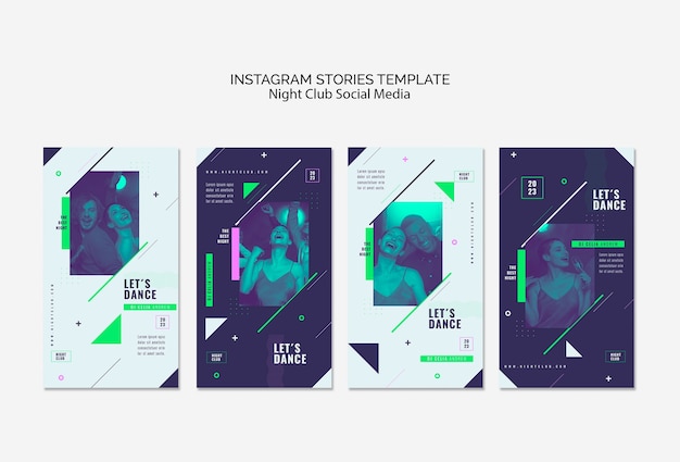 Modello di storie di instagram per night club