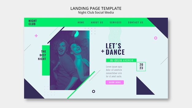 Night club landing page template