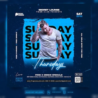 Night club party flyer or poster template