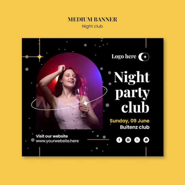 PSD gratuito modello di progettazione del night club